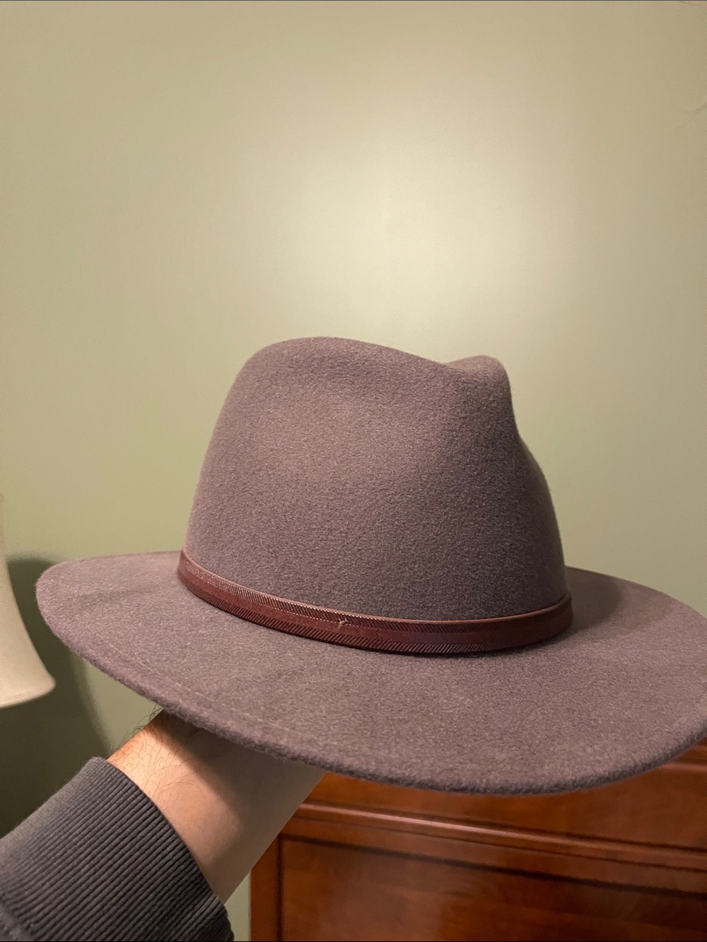 Stetson Brown Woolfelt Fedora with Inner Sweatband
